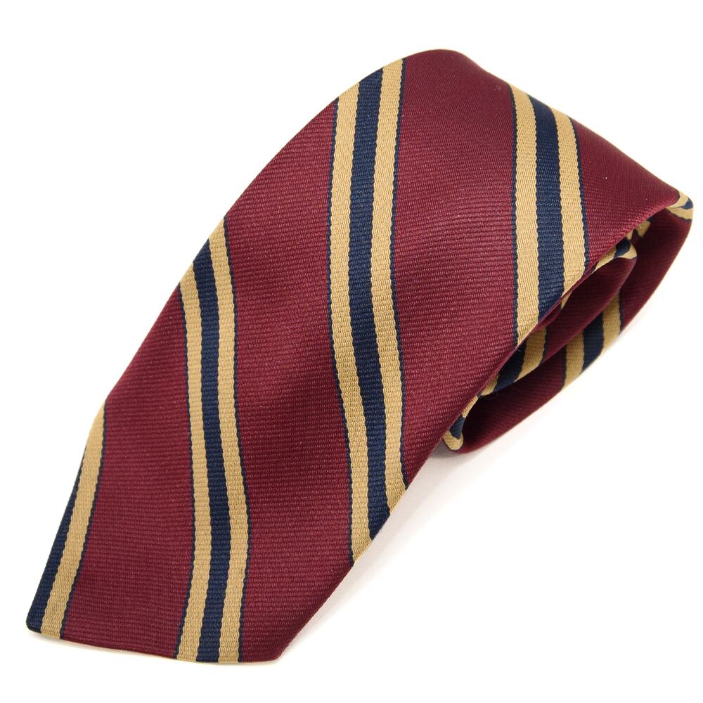 Vintage Burgundy Gold 60's 70's Polyester Necktie
